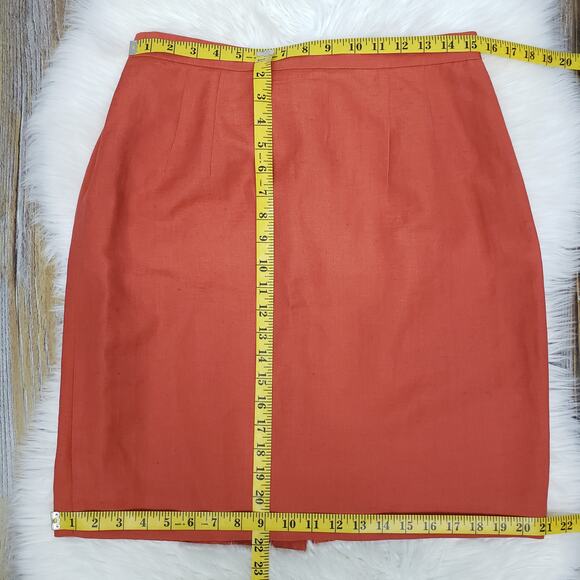 Theo Miles Jacket and Skirt Suit Set Plus Size 14 Linen Rayon Orange Vintage - Picture 12 of 12